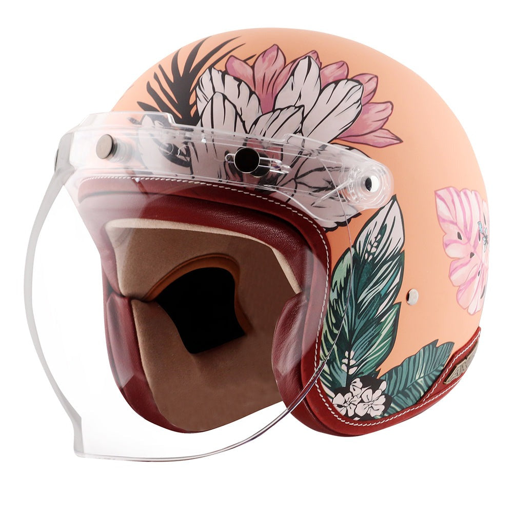 buy motorcycle helmets hawaii Kappa KV40 Demi-Jet Matt Titanium ECE 22.05 line design with 3 shell sizes for sleek Axor Bike Helmet Half Face