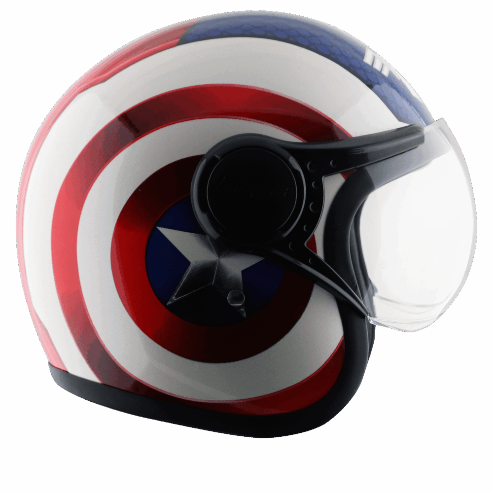 captain america motorcycle half helmet Vega Jet Marvel Captain America Edition Helmet