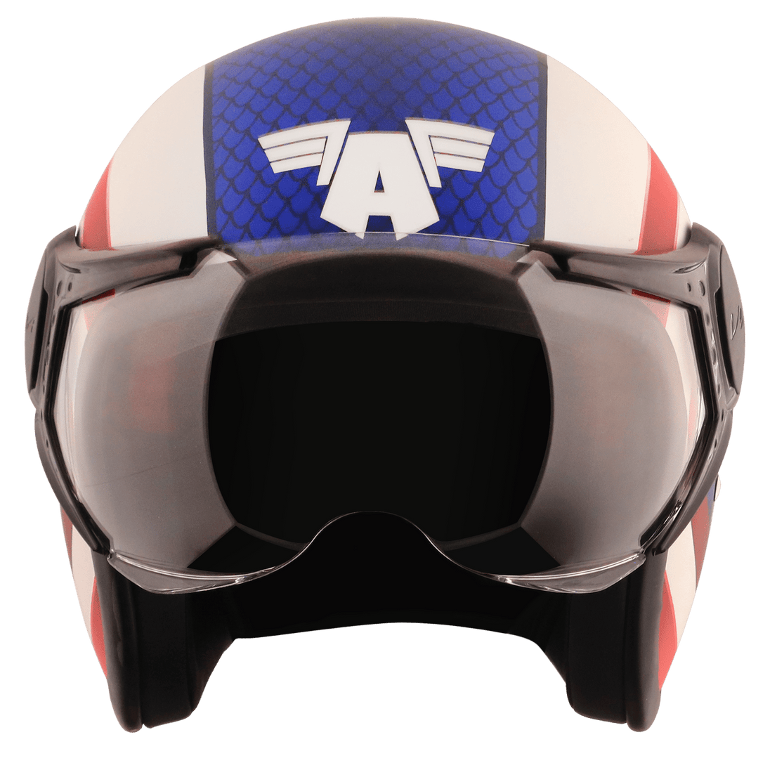 captain america motorcycle half helmet Vega Jet Marvel Captain America Edition Helmet